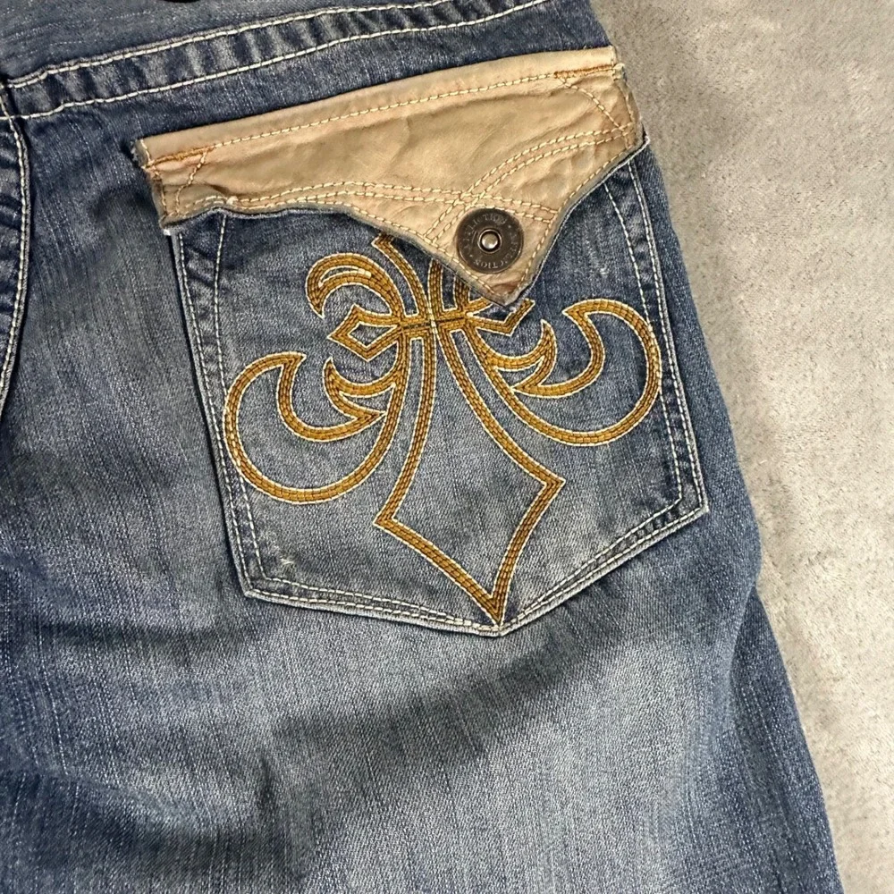 Affliction Los Angeles Cooper Relaxed Fit Jeans Mens 36x34 Blue Distressed Y2K
